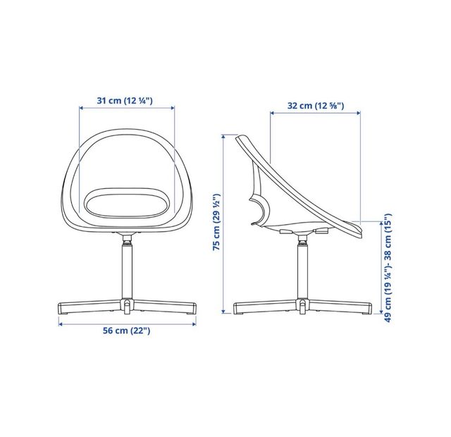 Silla de escritorio infantil blanca moderna
