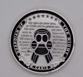 Moneda K-9 Perro Fuerza Lealtad Honor