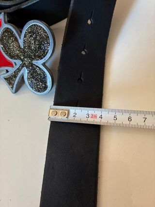Cinturón BOSS Piel Negro Hebilla Naipes 