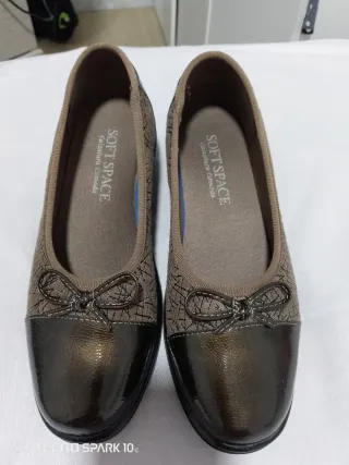Zapatos Soft Space Mujer Marrón y Dorado