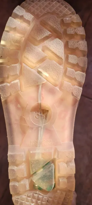 Botas de agua niña beige y rosa