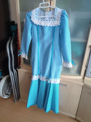 Vestido Chulapa Azul con Lunares Blancos