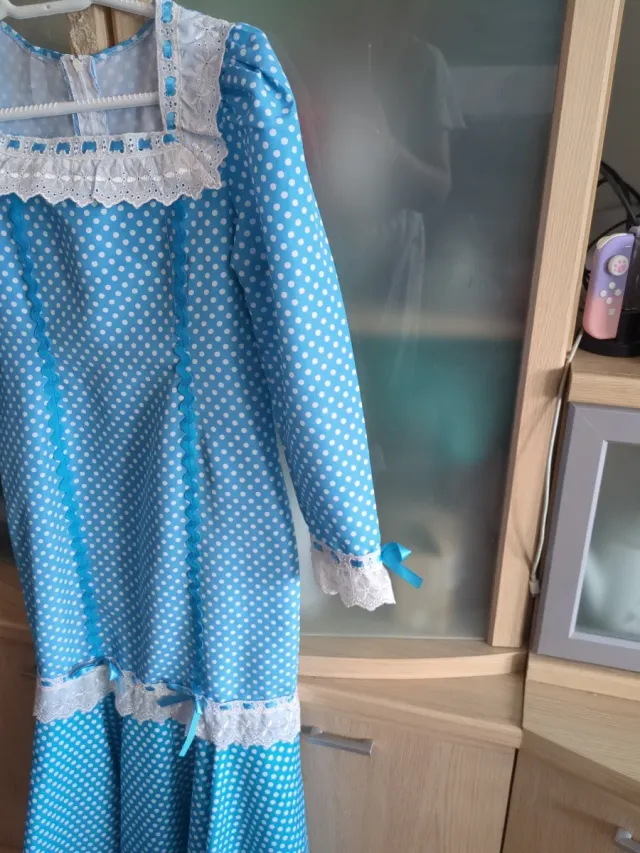 Vestido Chulapa Azul con Lunares Blancos