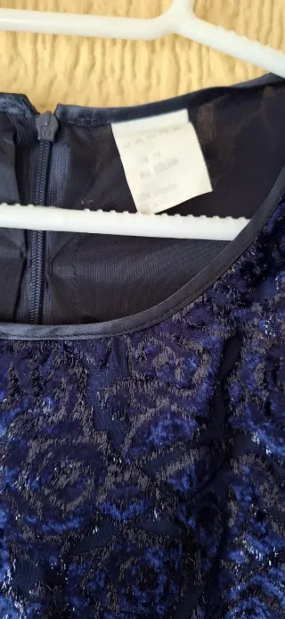 Conjunto Vestido y Chaqueta Terciopelo Azul