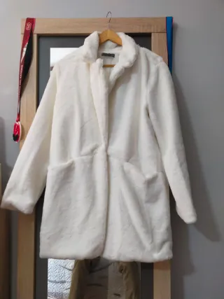 Abrigo blanco fiesta mujer talla única