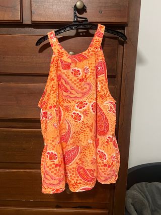 Blusa de mujer naranja y rosa