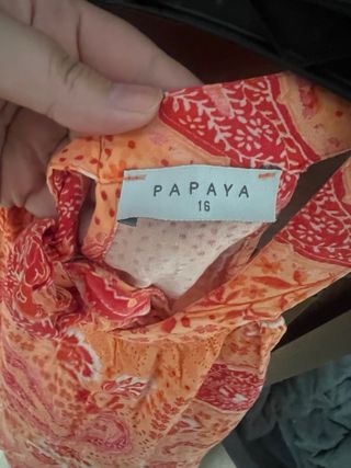Blusa de mujer naranja y rosa