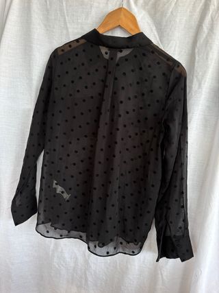 Blusa Stradivarius M Lunares Negra Transparente