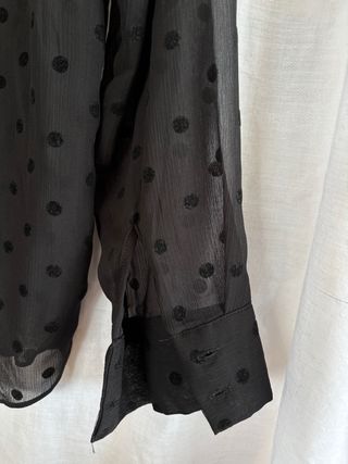 Blusa Stradivarius M Lunares Negra Transparente