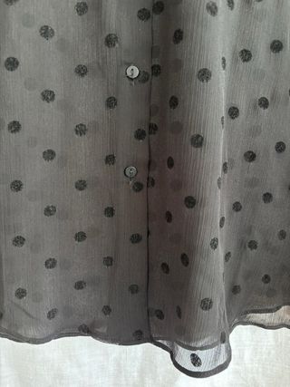 Blusa Stradivarius M Lunares Negra Transparente