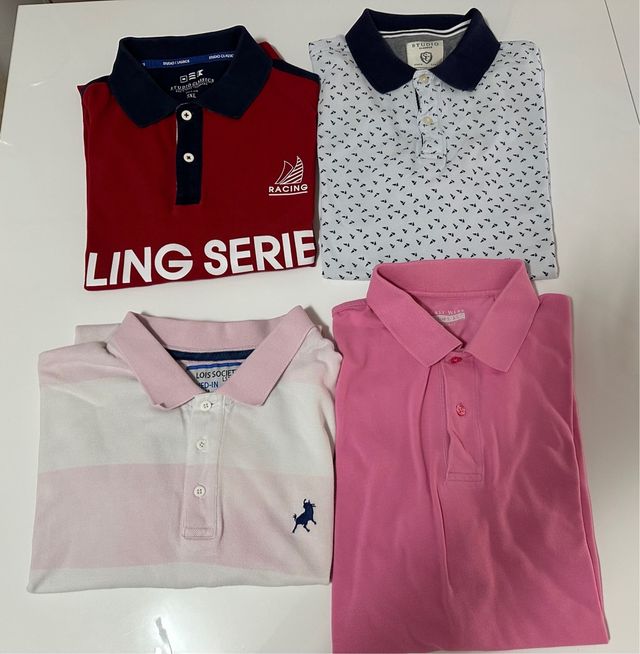 Lote 4 Polos Caballero XL Manga corta
