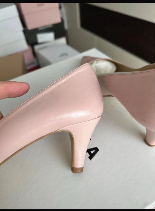Zapatos de piel rosa Talla 38