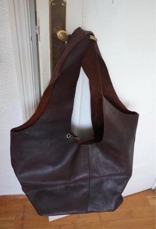 Bolso Piel Vintage Marrón, auténtico 