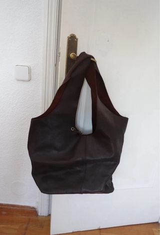 Bolso Piel Vintage Marrón, auténtico 
