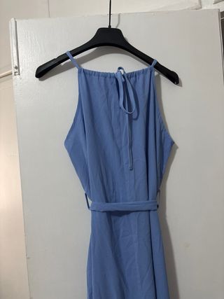 Vestido largo estilo griego azul