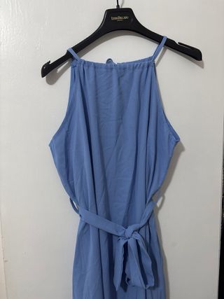 Vestido largo estilo griego azul
