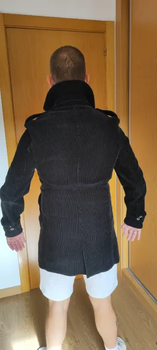 Abrigo Chaquetón Vintage Negro/Marrón