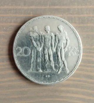 Moneda plata Checoslovaquia año 1934