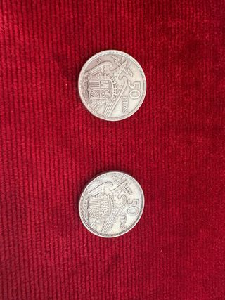 Monedas 50 Pesetas 1957 Estrella 58 (2 unidades)