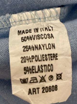Jersey azul cuello pico talla M 50% viscosa 