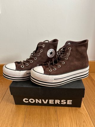 Converse Marrones Plataforma Mujer Talla 36, Botas