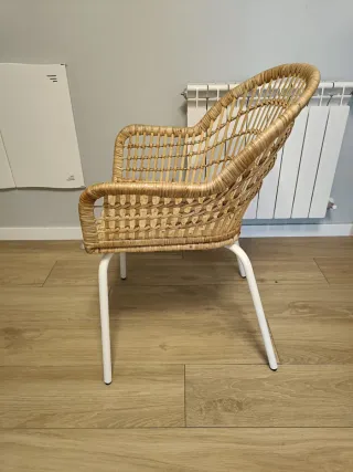 Silla Mimbre/Ratán Patas Metálicas