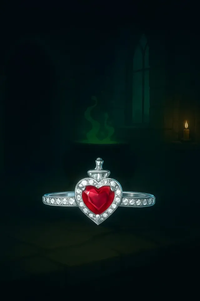 Anillo Corazón Rojo y Plata