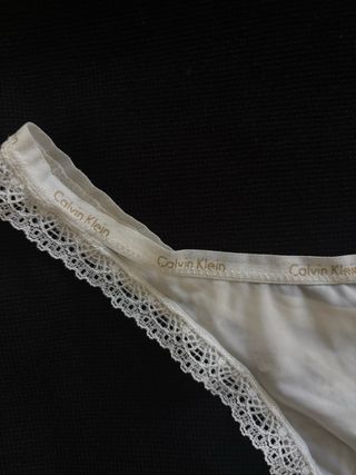 Tanga Calvin Klein Blanco/Beige Talla Única