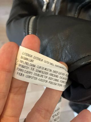 Chaqueta Piel Zara Negra Mujer Talla M