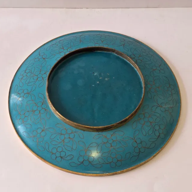 Piatto in bronzo smaltato cloisonné cinese