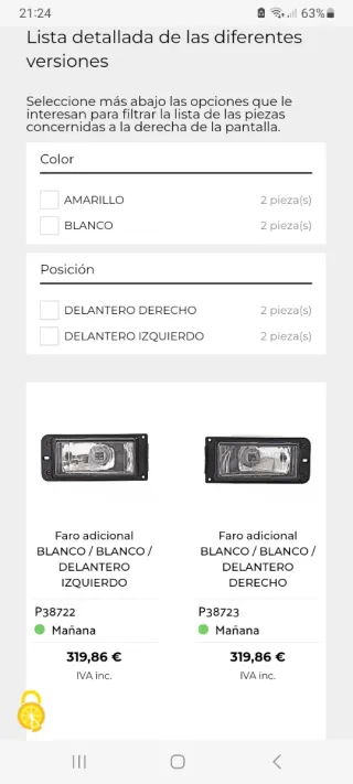 Pareja Faros delanteros Porsche 924 944.