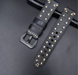 Pulsera Cuero Negro 20/22/24mm