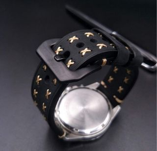 Pulsera Cuero Negro 20/22/24mm