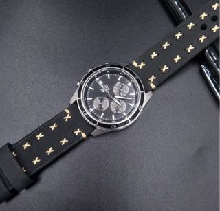 Pulsera Cuero Negro 20/22/24mm
