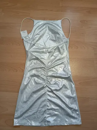Vestido fiesta plateado 