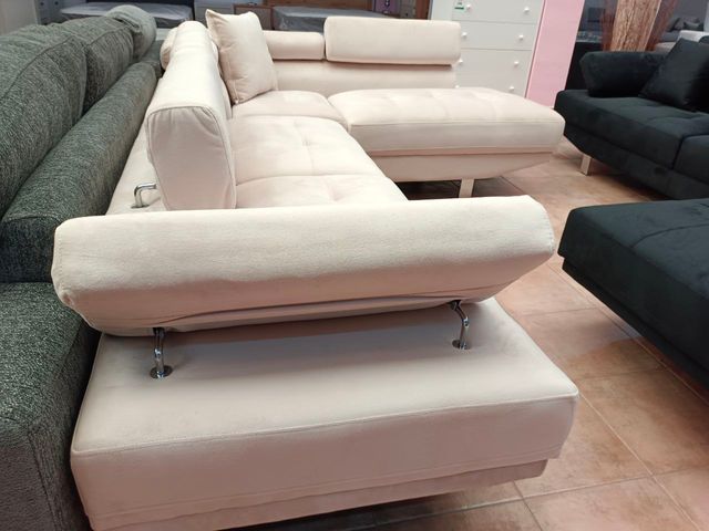 Sofá Rinconera Beige 262cm Tela