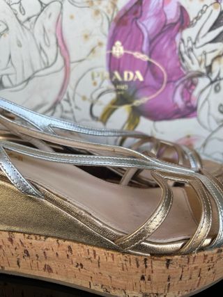 Tacones Prada Oro y Plata