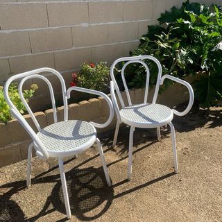 Juego de 2 sillas de forja blancas