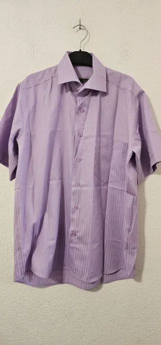 Camisa Arfango Morada Rayas Corta