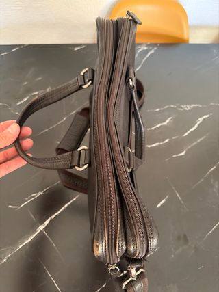 Maletín de cuero marrón Hexagon