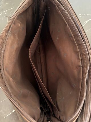 Maletín de cuero marrón Hexagon