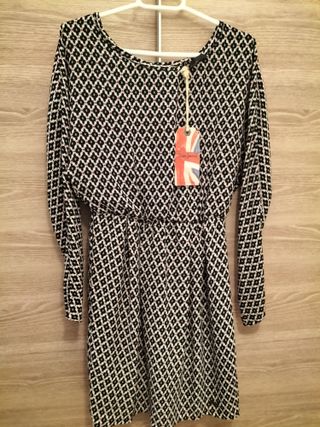 Vestido Pepe Jeans Estampado Negro y Blanco