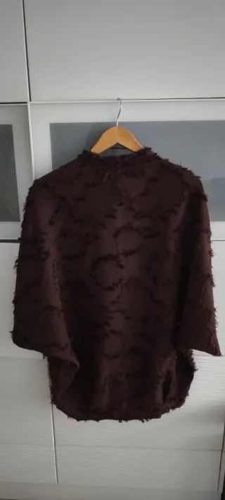 Vestido mini Zara, talla M, marrón, con kimono S