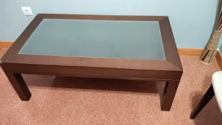 Mesa de centro madera y cristal