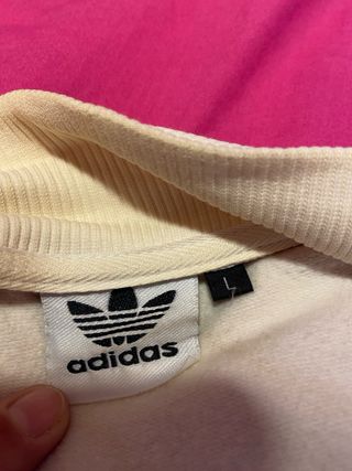 Chaqueta Adidas Mujer Blanca Rayas Doradas