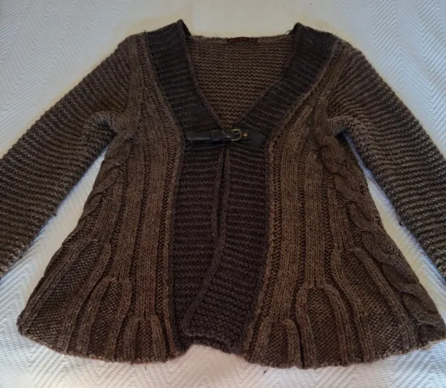 Chaqueta de punto señora beige y marrón