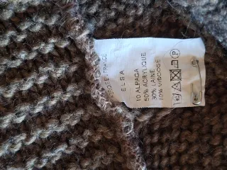 Chaqueta de punto señora beige y marrón