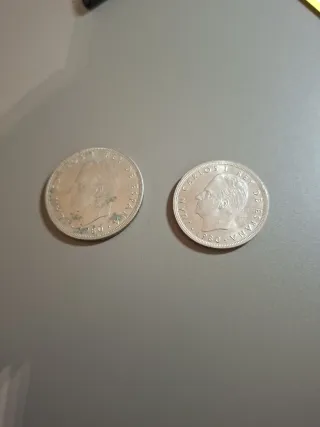 Monedas 100 y 50 pesetas del mundial '82 pesetas