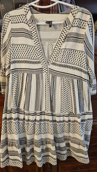 Vestido estampado blanco y negro