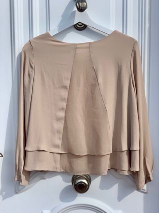 Blusa Zara Volante Beige
